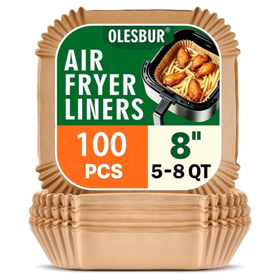 Air Fryer Liners Disposable, 100Pcs 8 Inch Airfryer Paper Liners, Air Fryer Basket, Non-Stick Air Fryer Accessories, Liners for Baking, Parchment Paper Sheets