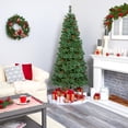 thumbnail image 3 of Nearly Natural 7ft. White Mountain Pine Artificial Christmas Tree with 400 Clear LED Lights and Pine Cones, 3 of 7