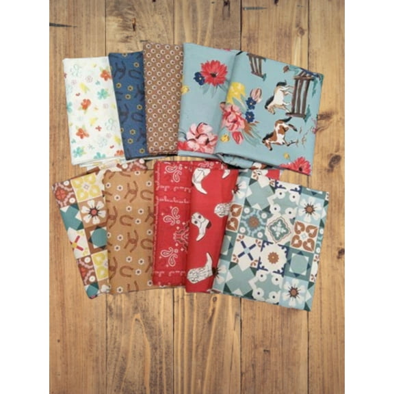 10 Fat Quarters - Assorted Wild Rose Western Fat Quarter Bundle