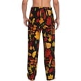 thumbnail image 2 of Bixox Men's Autumn Maple Leaves A Patterned Pajama Pants with Pockets Lounge Clothes for Home, 2 of 5