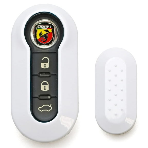 Exact Fit Gloss Metallic White Smart Remote Key Fob Shell For Fiat 500 500L 500X Abarth 3-Button Folding Blade Key