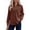 Brown, variant on Women'S Waffle Knit Shacket Button Down Long Sleeve Tops with Pocket Collared Shirts Khaki XL