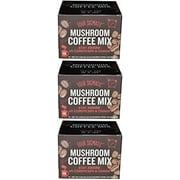 Four Sigmatic Mushroom Coffee Mix Cordyceps and Chaga Pack of 3 (30 Packets Total)