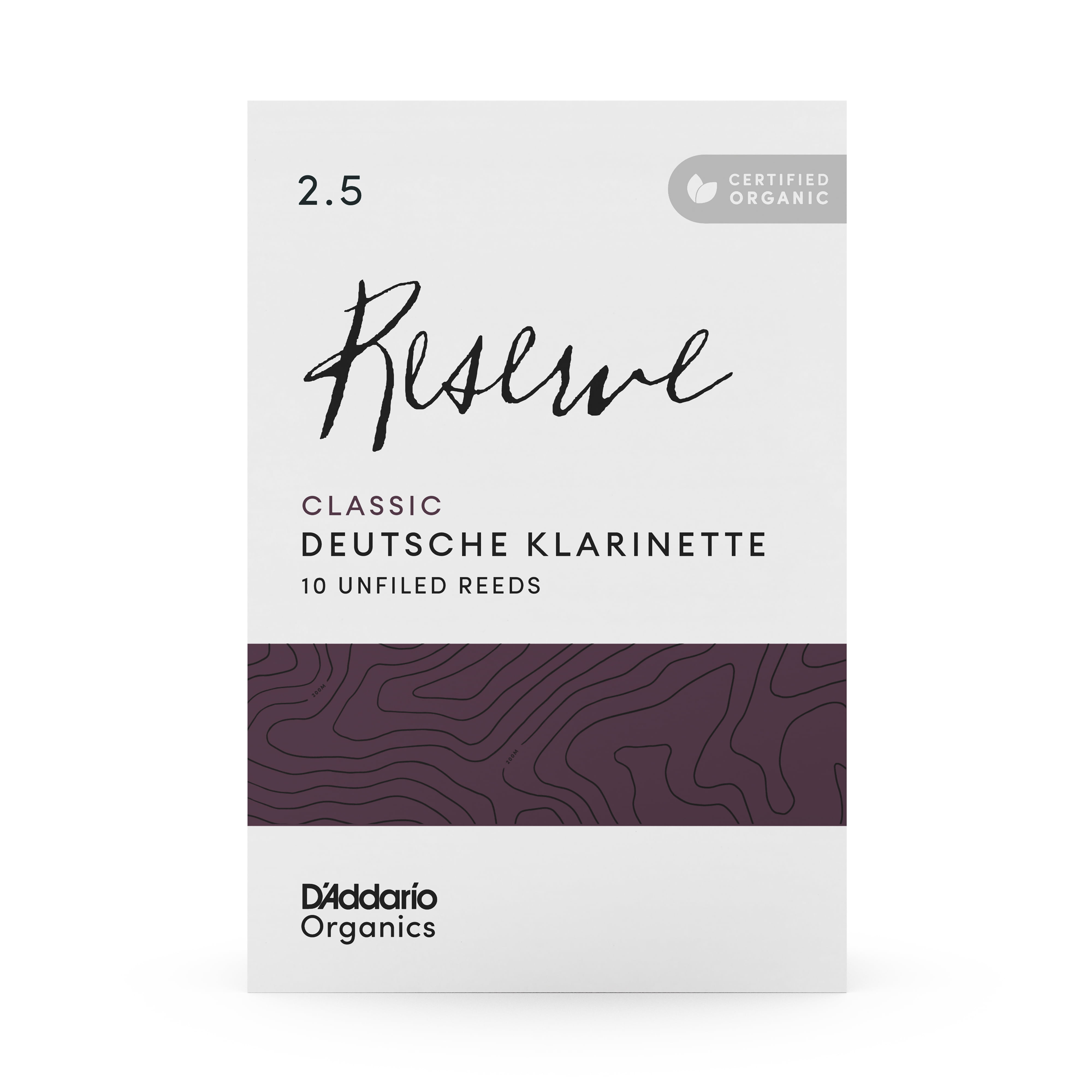 D'Addario Organic Reserve Classic Deutsche Klarinette Reeds Strength 2.5 10-pack