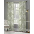 thumbnail image 4 of Sheer Curtains 84 inches Long 2 Panels Set Translucent Ginkgo Leaves Realistic Plant Green Background Sheer Window Curtain Rod Pocket Voile Drapes for Living Room/Bedroom, Each 52" W x 84" L, 4 of 7