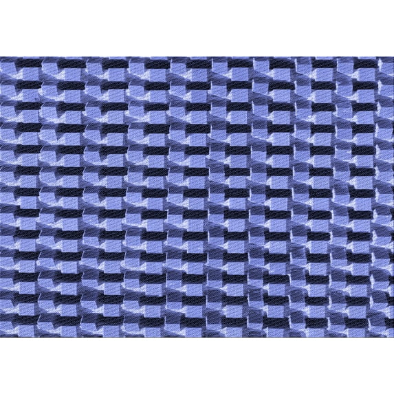 Ahgly Company Indoor Rectangle Patterned Sky Blue Dress Blue Area Rugs, 8' x 10'