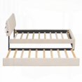 thumbnail image 4 of Twin Size Particle Board and MDF+Teddy Fleece Platform Bed with Trundle, Beige, No Box Spring, for Bedroom, 4 of 22