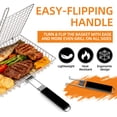 thumbnail image 4 of Grill Basket,Grill Baskets for Outdoor Grill,Foldable Wooden Handle,Barbecue BBQ Accessories,Grilling Accessories for Vegetable Fish,Outdoor Cooking Camping,Birthday Gifts for Men Dad Husband, 4 of 8