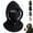 Black, variant on Double Layer Fleece Hooded Hat 3 in 1 Winter Balaclava Face Neck Gaiter for Skiing Cycling