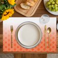 thumbnail image 4 of Orange Morocco Placemats Set of 6, Geometric Ombre Plaid Abstract Placemats for Dining Table, Place Mats for Kitchen Tabletop, Waterproof Wipeable Dining Table Mats Set, 4 of 9