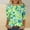 Green#1, variant on Viikei Breezy Summer Women's Round Neck Top 3/4 Sleeve,Women Vacation Style Floral Leisure Print Round Neck Three Quarter Sleeve 3/4 Sleeve T-shirt Loose Multicolor L