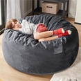 thumbnail image 3 of Codi Bean Bag Chair for Kids with Filler Included 10-12 | Comfy Kid Beanbag Chair 3 FT, Memory Foam Added | Machine Washable, Charcoal Grey, 3ft, 3 of 14