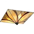 thumbnail image 4 of Tiffany Geometric 2-Light Flush Mount Ceiling Light in Valiant Bronze with Classic Patterns Glass Shades 15 inches W X 6.5 inches H Bailey Street Home, 4 of 6