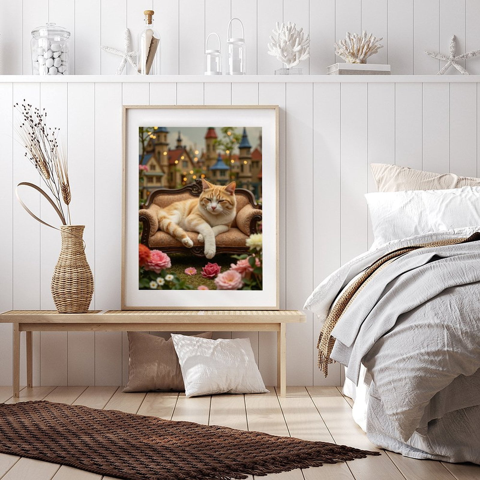 Diamond Art Kit for Adults, Cat Relaxing On Miniature Couch Diamond Painting for Adults Beginners, DIY Diamond Art Painting Kits, 5D Diamond Painting Crafts for Home Decor 12x16 Frameless
