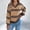 Khaki, variant on Women's Color Block Sweaters V-Neck Knitted Top Long Sleeve Fashion Pullover