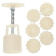 thumbnail image 1 of 1 Set Moon Cake Mold 3D Flower Pattern Stamps Hand Press Fondant Dessert Moon Cake Mold with Stamp, 1 of 8