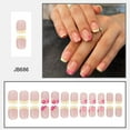 thumbnail image 5 of 24Pcs Press on Nails French Tip Square Nails Tips Designs Fake Nails Artificial Acrylic Nails Full Covers False Nails, 5 of 8