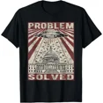 thumbnail image 1 of Problem Solved Distressed UFO Graphic Tee Sarcastic Political Humor Top,for unisex up to 3XL, 1 of 4
