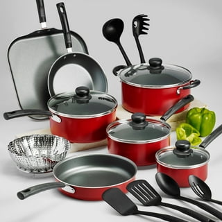 imarku PFOA Free Pots and Pans Set with Granite Coating, Nonstick 16  Pieces, Kitchen Cookware Set Suitable for All Cooktop,Cooking, Gift  Cookware, Red [Video] [Video]