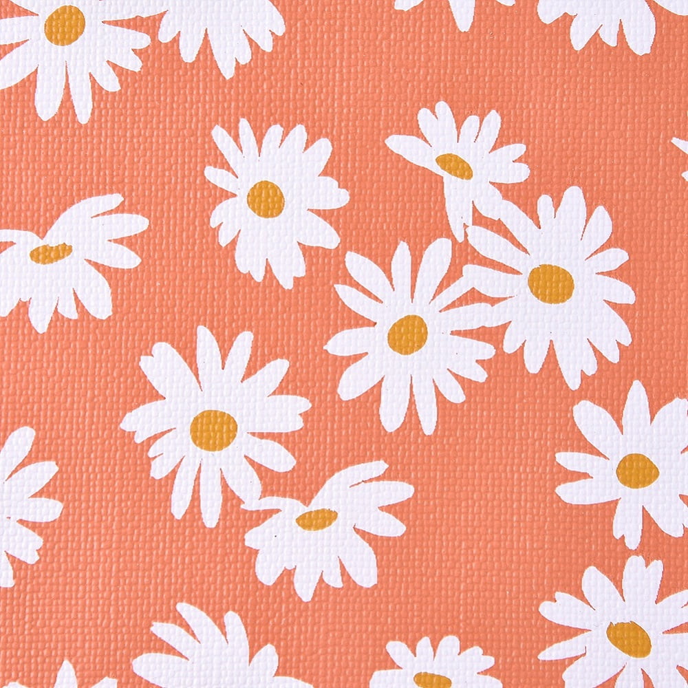 50sheets PU Leather Fabric sheet Self-adhesive Fabric Rectangle Daisy Pattern White 30x20x0.1cm