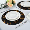 thumbnail image 6 of GZHJMY Halloween Pumpkin Round Placemats Set of 6, Non-Slip Table Mats Washable Heat Resistant Place Mats for Kitchen Dining Table Home Decor,15.4 Inch, 6 of 7