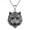 Brown, variant on Men's Stainless Steel Vintage Domineering Hip Hop Animal Roaring Tiger Head with Devil Bloody Eye Gemstone Amulet Pendant Necklace Blue