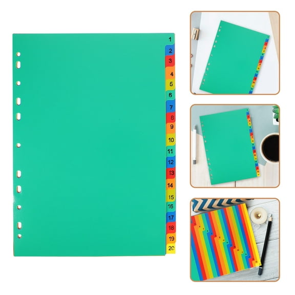 WHAMVOX 20pcs Book Binder Dividers Notepad Dividers Detachable Notebook Page Dividers Organizers