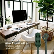 Hyper Tough 6FT 16AWG Green 2-Prong Indoor Extension Cord, 125V, 13A