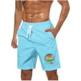 thumbnail image 2 of LADIGASU Men Casual Fashion Print Shorts With Pockets Elastic Waist Beach Pants, 2 of 5
