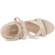 thumbnail image 5 of Sandalias Tacón Grueso Allegra K Cordón Cruzado Punta Abierta Para Mujer Beige 35, 5 of 7