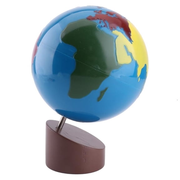 Montessori Geography Material Globe Of World Parts Kids Early Learning Toy