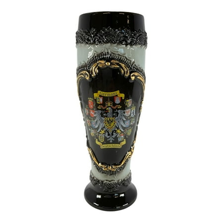 

Black Wheat Beer Mug with Gold Relief German Beer Stein .5L Made in Germany