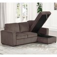 thumbnail image 2 of Furniture of America Liven Right Hand Facing Corduroy Indoor Pull-out Sleeper Sectional, Brown, 2 of 5