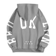 thumbnail image 5 of SonxaHe Big Girls Hoodies Sweatshirt Letter Print Long Sleeve Stylish Athletic Active Hooded Sweatshirt Gray,Sized 7-8, 5 of 5