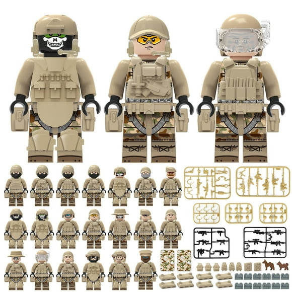 20pcs Desert Ops Special Forces Minifigures Set, Elite Warrior Building Blocks Collection, Ideal for Tactical Play and Educational Purposes