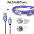 thumbnail image 4 of USB C Block, Dual Port USB Charger Plug with 2 Pack 6FT USB C Cable Cord, Hootek Type C Charger Adapter Fast Charger Power Station Type C Wall Charger Brick Fast Charging for Samsung, Purple, 4 of 7
