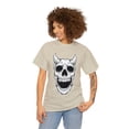 thumbnail image 3 of Halloween Horned Devil Monster Skull Unisex Cotton Short Sleeve T-Shirt, 3 of 4