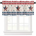 thumbnail image 2 of Independence Day Kitchen Half Curtain 4th of July Window Decoration, Red Blue White Stars Patriotic USA Flag Cafe Curtain Short Window Curtain Suitable for Kitchen, Bedroom, Living Room, 2 of 3