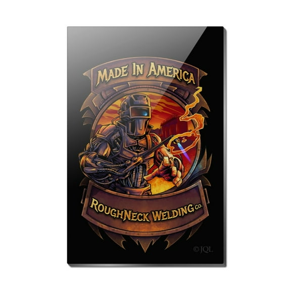 Welding Welder Made In America Rectangle Acrylic Fridge Refrigerator Magnet