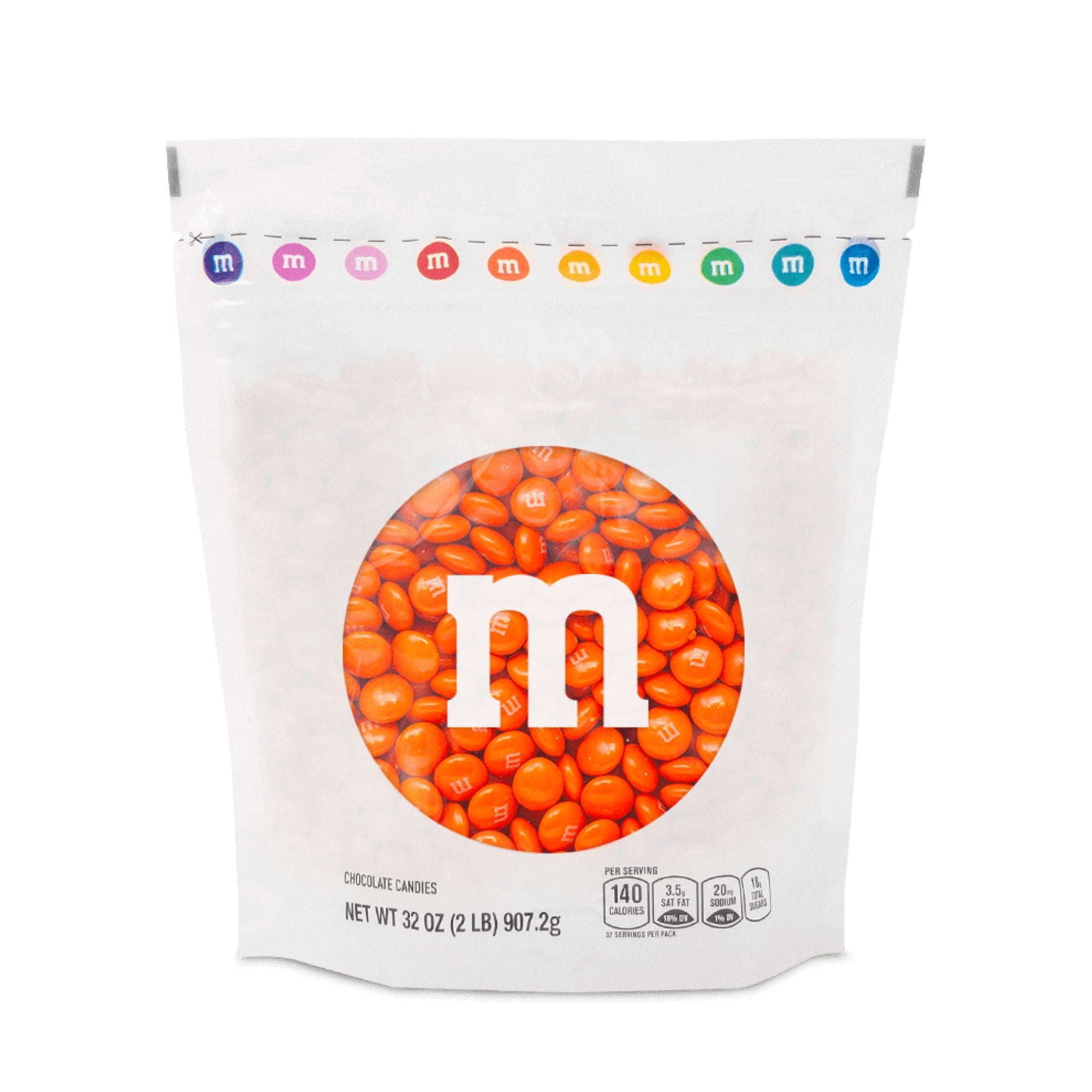 M&M'S World Orange Milk Chocolate Candy 2lb Bag for Celebrations