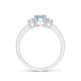 thumbnail image 2 of ANGARA Natural Classic Three Stone Aquamarine and Diamond Ring in 14K White Gold for Women (Size-5mm) | March Birthstone, Birthday, Anniversary, Jewelry Gift for Women | Natural Aquamarine Ring, 2 of 9