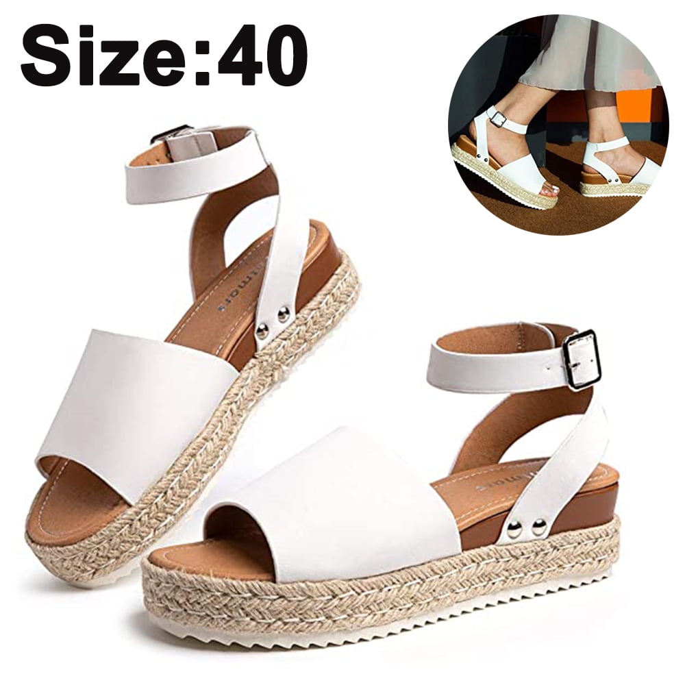 My Heat Womens Casual Cotton and Linen Trim Rubber Sole Flatform Studded Wedge Buckle Ankle Strap Open Toe Sandals My Heat Womens Casual Cotton and Linen Trim Rubber Sole Flatform Studded Wedge Buckle Ankle Strap Open Toe Sandals