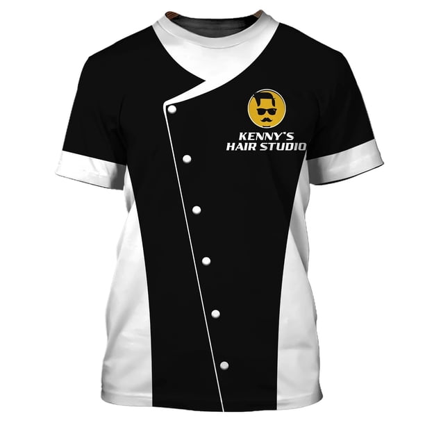 Camiseta de moda con nombre personalizado para hombre, camisa deportiva informal con estampado 3D de peluquero, de manga corta, de verano, gran oferta, Unisex, DW28Adult size XS Gao Jinjia LED