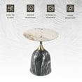 thumbnail image 4 of LeisureMod Side Table Round Sintered Stone Top Modern Accent Table with Stainless-Steel Base Chic End Table for Home, Living Room Oslo Series in Grey, 4 of 10