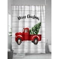thumbnail image 5 of Merry Christmas Shower Curtain Set ，Waterproof Fabric Shower Curtains Christmas Tree Truck Wood Grain Shower Curtains for Bathroom,Bathroom Decor 54x"78", 5 of 6