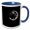 Blue/White, variant on 3drose, Flying Witch Sat Astride a Broomstick in Front of a Grey Moon, 11oz Mug