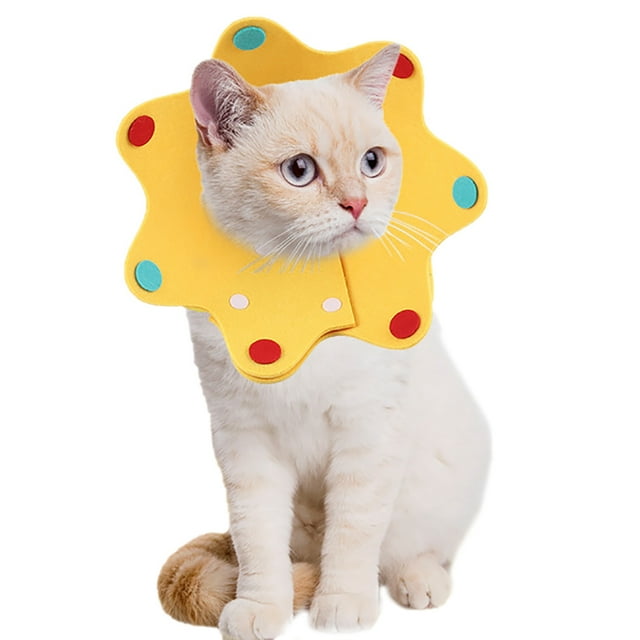 Cat Recovery Collar Felt Adjustable Kitten Cone Collar Puppy Protective Collar