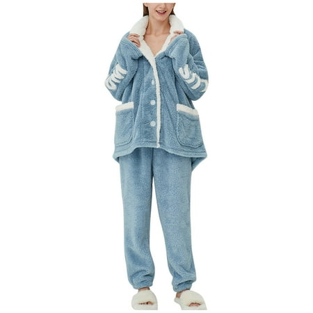 

Men s And Women s Autumn And Winter Flannel Pajamas Pajama Suit Cardigan