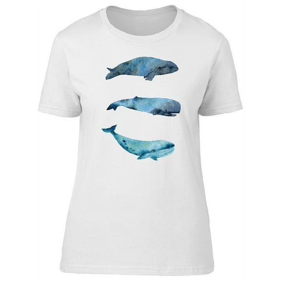 Three Blue Whales T-Shirt Women -Image by Shutterstock, Female Small