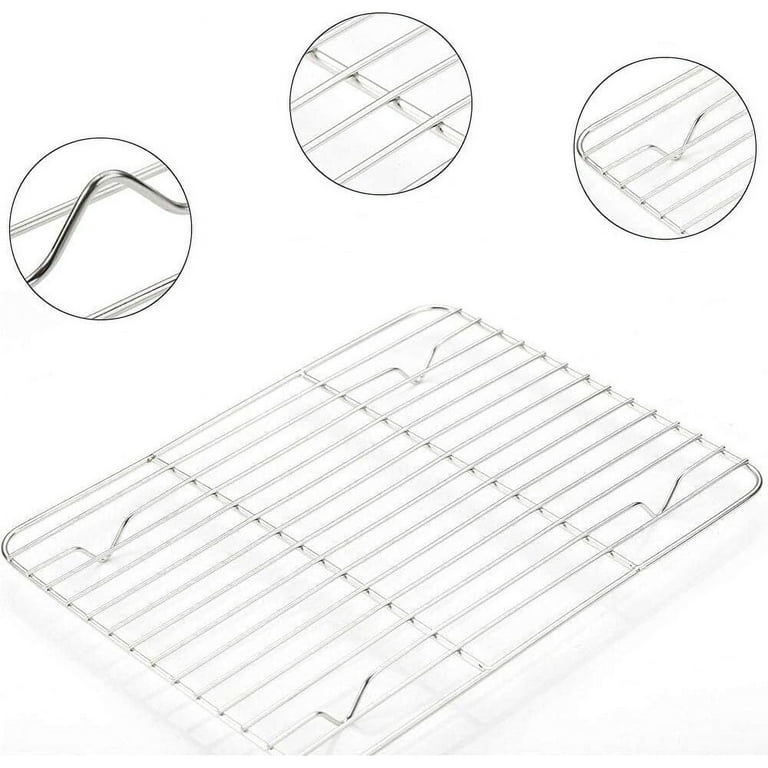 Baking Sheet with Cooling Rack, Stainless Steel Half Size Cookie Sheet Pan  and Baking Rack Set, 15.7 x 11.8, Non Toxic & Rust Free, Thick & Heavy  Duty, Mirror Finish & Dishwasher